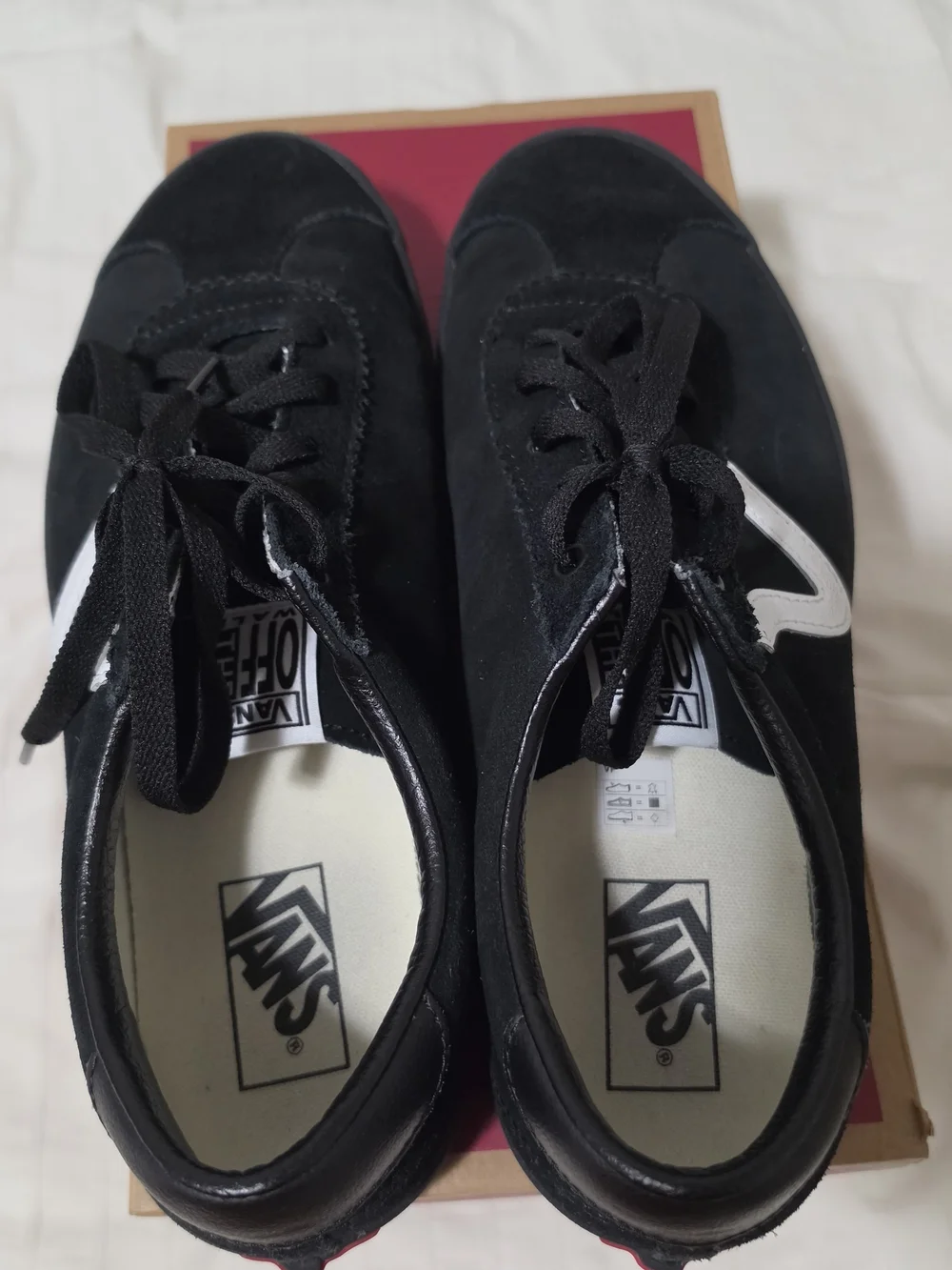 Vans Black Suede Low-Top Sneakers with White Side Stripe